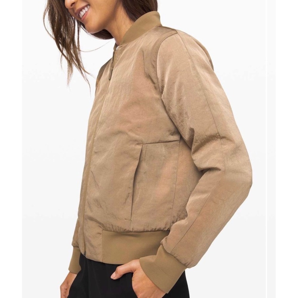 Lululemon Non-Stop Bomber Jacket Tan Khaki Size 6
